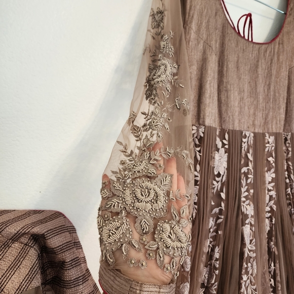 Fancy Anarkali Dress - Mauve - 39" Medium - Picture 9 of 15